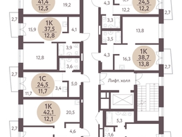 Продается 1-комнатная квартира ЖК Зеленый город, дом 1, 38.7  м&sup2;, 6415400 рублей