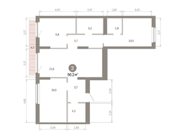 Продается 3-комнатная квартира ЖК Лебедевский квартал, д 1, 90.2  м&sup2;, 13240000 рублей