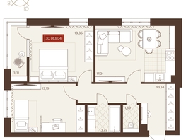 Продается 3-комнатная квартира ЖК Невский, 63.04  м&sup2;, 10100000 рублей