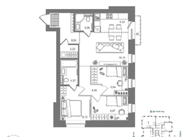 Продается 3-комнатная квартира ЖК Спектр, дом 10, 72.71  м&sup2;, 11930000 рублей