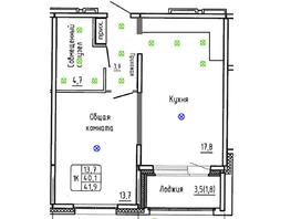 Продается 1-комнатная квартира ЖК Самоцветы, Бирюза дом 3, 41.9  м&sup2;, 7105761 рублей