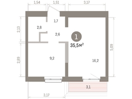 Продается 1-комнатная квартира ЖК Европейский берег, дом 32, 35.5  м&sup2;, 8100000 рублей