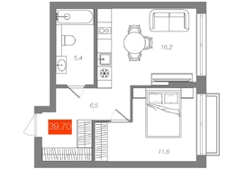 Продается 1-комнатная квартира  Квартал ЩА, сек 2.1, 39.7  м&sup2;, 8190000 рублей