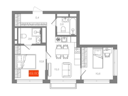 Продается 2-комнатная квартира  Квартал ЩА, сек 2.1, 49.8  м&sup2;, 10990000 рублей