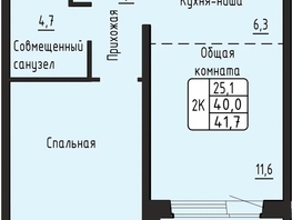 Продается 2-комнатная квартира ЖК Гренландия, Лес дом 6, 41.7  м&sup2;, 7506997 рублей