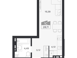 Продается Студия ЖК Ясный берег, дом 20, 28.11  м&sup2;, 5838000 рублей