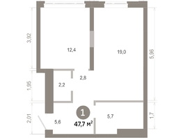 Продается 1-комнатная квартира  Квартал Молодость, дом 1, 47.65  м&sup2;, 8170000 рублей