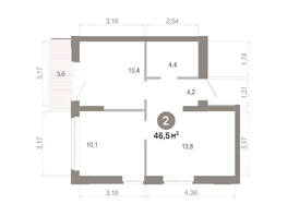 Продается 2-комнатная квартира  Квартал Молодость, дом 1, 46.51  м&sup2;, 7740000 рублей