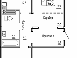 Продается 2-комнатная квартира ЖК Самоцветы, Бирюза дом 1, 70.2  м&sup2;, 6700000 рублей