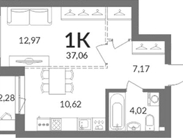 Продается 1-комнатная квартира ЖК Горская Лагуна, 34.78  м&sup2;, 8680000 рублей
