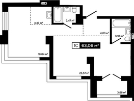 Продается 2-комнатная квартира ЖК Платина, 59.2  м&sup2;, 19562000 рублей