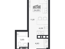 Продается Студия ЖК Ясный берег, дом 20, 24.65  м&sup2;, 5588000 рублей