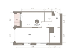 Продается 1-комнатная квартира ЖК Европейский берег, дом 32, 57.85  м&sup2;, 11630000 рублей