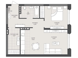 Продается 1-комнатная квартира ЖК Новый Кедровый, дом 2, 55.29  м&sup2;, 10200000 рублей