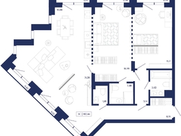 Продается 2-комнатная квартира ЖК Юнити Центр, 102.44  м&sup2;, 21600000 рублей