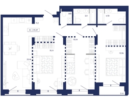 Продается 3-комнатная квартира ЖК Юнити Центр, 99.47  м&sup2;, 19700000 рублей