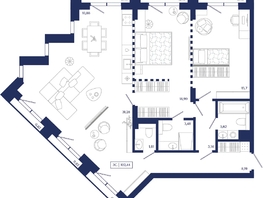Продается 2-комнатная квартира ЖК Юнити Центр, 102.44  м&sup2;, 25000000 рублей
