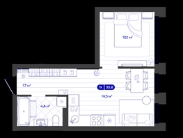 Продается 1-комнатная квартира ЖК Баланс, 4 очередь, 35.82  м&sup2;, 7550000 рублей