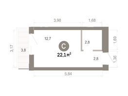 Продается Студия  Квартал Молодость, дом 1, 22.14  м&sup2;, 4060000 рублей