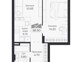 Продается 2-комнатная квартира ЖК Базилик, дом 3, 38.5  м&sup2;, 6228000 рублей