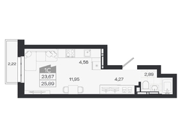 Продается Студия ЖК Квартал 54, дом 1, 24.93  м&sup2;, 5687000 рублей