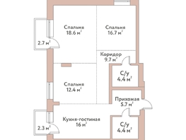 Продается 2-комнатная квартира ЖК Флора и Фауна, 18а, 87.9  м&sup2;, 31650000 рублей