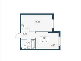 Продается 1-комнатная квартира ЖК Расцветай на Зорге, дом 4, 43.78  м&sup2;, 4700000 рублей