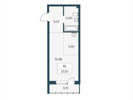 Продается Студия ЖК Расцветай на Зорге, дом 4, 33.67  м&sup2;, 3950000 рублей