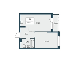 Продается 1-комнатная квартира ЖК Расцветай на Зорге, дом 4, 46.52  м&sup2;, 6100000 рублей
