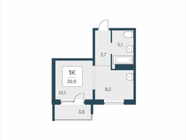Продается 1-комнатная квартира ЖК Цветной бульвар, дом 4 сек 2, 30.9  м&sup2;, 4800000 рублей