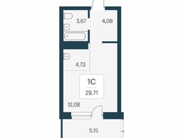 Продается Студия ЖК Расцветай на Бугринской роще, 29.71  м&sup2;, 5130000 рублей
