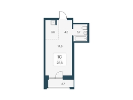 Продается Студия ЖК Расцветай на Кропоткина, дом 1, 28.6  м&sup2;, 6550000 рублей