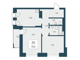 Продается 2-комнатная квартира ЖК Расцветай на Кропоткина, дом 2, 58.6  м&sup2;, 9800000 рублей