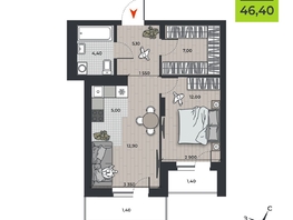 Продается 2-комнатная квартира ЖК ДНК, 46.4  м&sup2;, 7500000 рублей