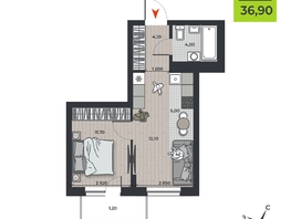 Продается 2-комнатная квартира ЖК ДНК, 36.9  м&sup2;, 6100000 рублей