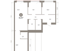 Продается 3-комнатная квартира ЖК Лебедевский квартал, д 1, 81.8  м&sup2;, 10850000 рублей