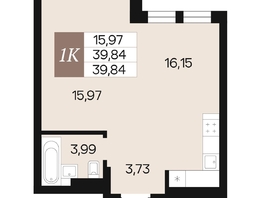 Продается 1-комнатная квартира ЖК Роза ветров, 39.84  м&sup2;, 5801800 рублей