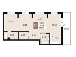 Продается 3-комнатная квартира ЖК Роза ветров, 82.16  м&sup2;, 13992200 рублей