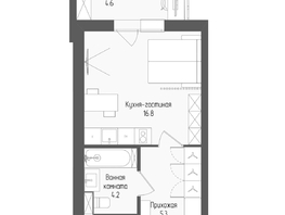 Продается Студия ЖК Тетрис, корпус 2, 27.7  м&sup2;, 5976000 рублей