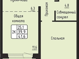 Продается 2-комнатная квартира ЖК Гренландия, Лес дом 6, 41.6  м&sup2;, 7373679 рублей