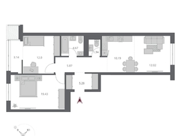 Продается 3-комнатная квартира ЖК Беринг, дом 3, 74.54  м&sup2;, 12470000 рублей