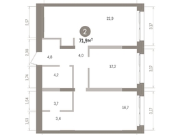 Продается 2-комнатная квартира ЖК Европейский берег, дом 32, 71.88  м&sup2;, 12320000 рублей