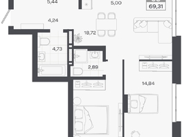 Продается 3-комнатная квартира ЖК Квартал 54, дом 1, 69.31  м&sup2;, 10346000 рублей