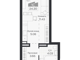 Продается Студия ЖК Базилик, дом 3, 24.2  м&sup2;, 4646000 рублей