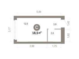 Продается Студия  Квартал Молодость, дом 1, 18.47  м&sup2;, 4090000 рублей