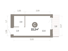 Продается Студия  Квартал Молодость, дом 1, 22.19  м&sup2;, 4210000 рублей