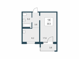 Продается 1-комнатная квартира ЖК Цветной бульвар, дом 4 сек 1, 38.6  м&sup2;, 5350000 рублей
