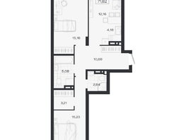 Продается 3-комнатная квартира ЖК Ясный берег, дом 19, бс 2-5, 71.82  м&sup2;, 12300000 рублей