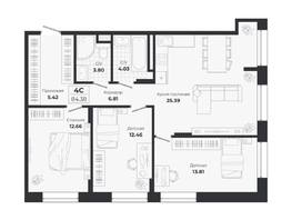 Продается 4-комнатная квартира ЖК Ясный берег, дом 10, бс 8-10, 84.38  м&sup2;, 15559000 рублей