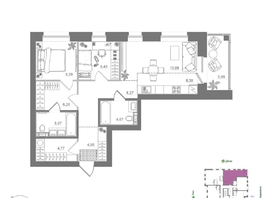 Продается 2-комнатная квартира ЖК Спектр, дом 10, 76.11  м&sup2;, 12989000 рублей